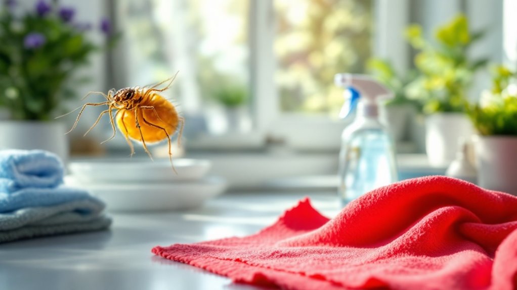 sanitize surfaces regularly