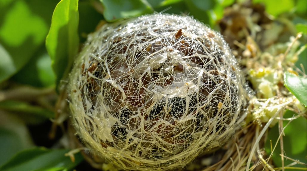 spider nests utilize diverse materials