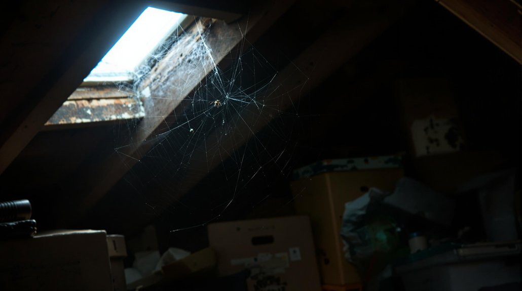 spiders hide in secluded areas