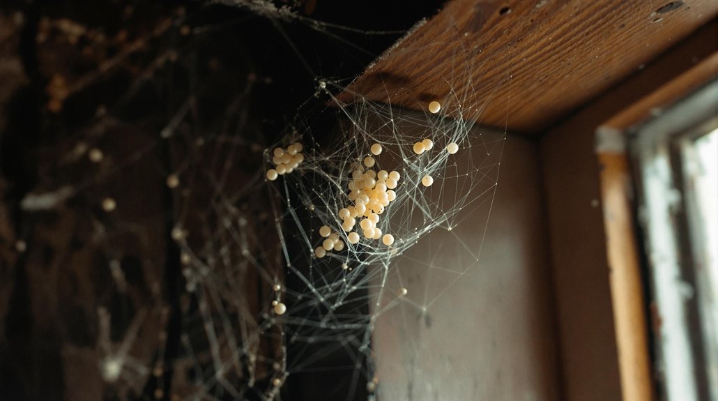 spiders lay eggs indoors